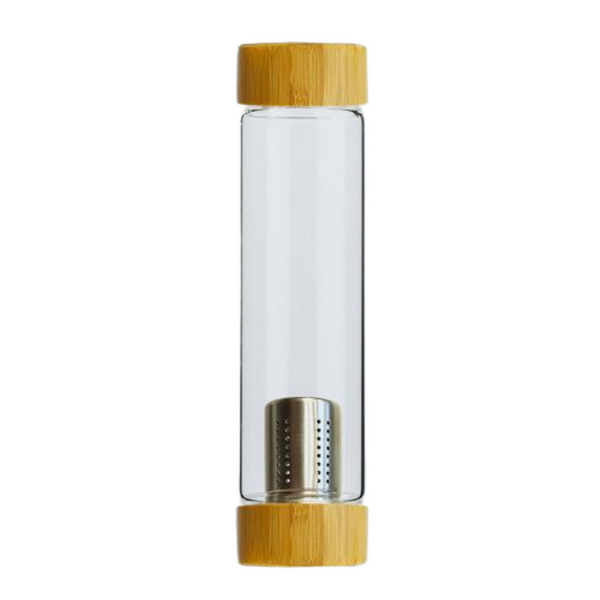 Botella infusora de vidrio y bambú